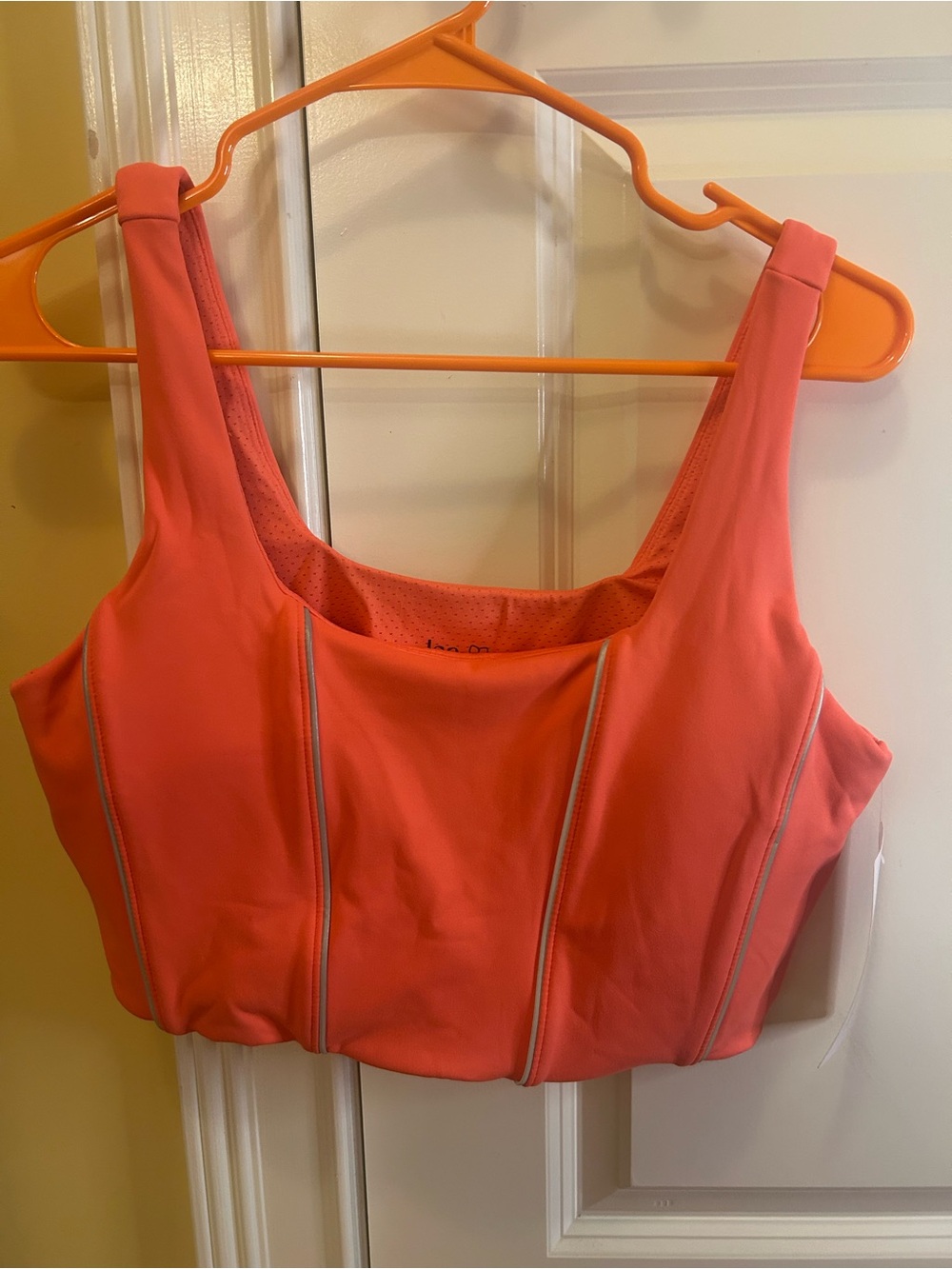 Abella Coral Cropped Support Tank with Piping
